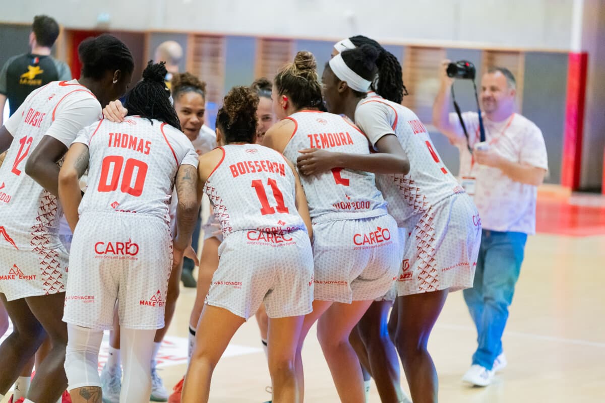 Penda Diagne, Jasmine Thomas et Tilise Boisseron (La Tronche Meylan) face à Toulouse M.B., La Boulangère Wonderligue, 7 octobre 2026