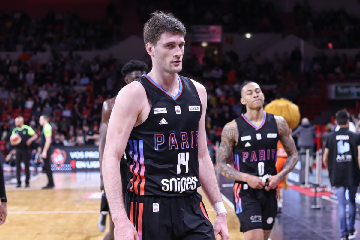 Dustin Sleva (Paris Basketball) face à Le Mans, Betclic ELITE, 5 mars 2022