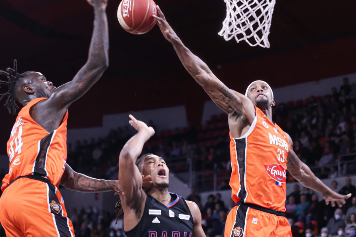 Dante Cunningham (Le Mans) face à Paris Basketball, Betclic ELITE, 5 mars 2022