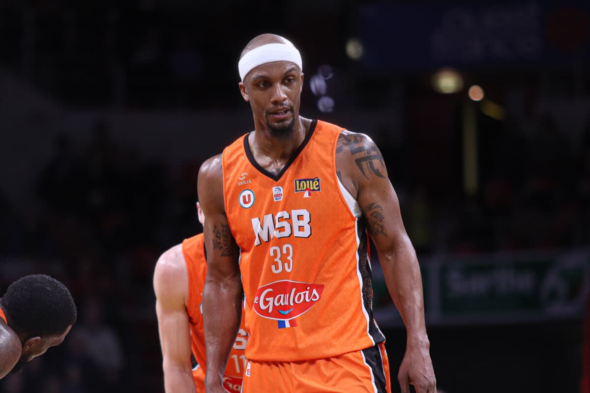 Dante Cunningham (Le Mans) face à Paris Basketball, Betclic ELITE, 5 mars 2022