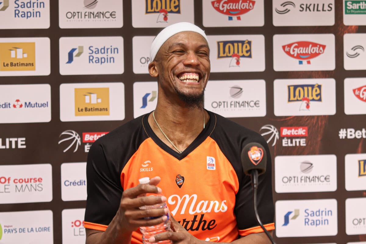 Dante Cunningham (Le Mans) face à Paris Basketball, Betclic ELITE, 5 mars 2022