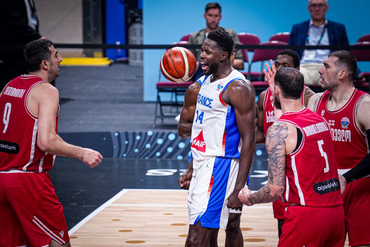Mouhammadou Jaiteh (France) face à Géorgie, EuroBasket, 7 septembre 2025