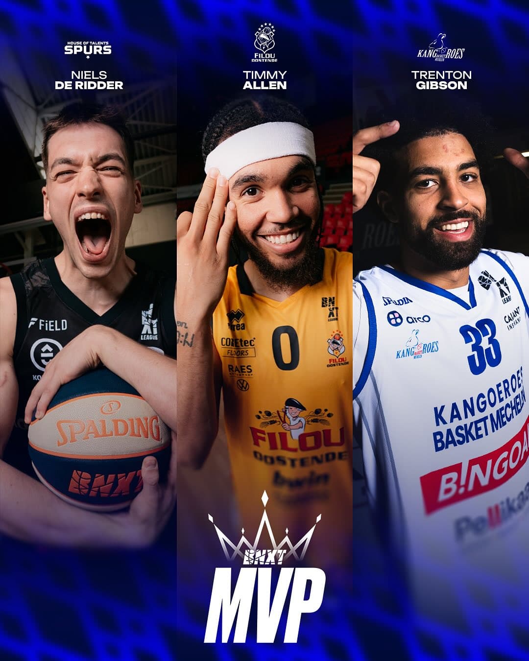 BNXT League Awards: Niels De Ridder, Timmy Allen ou Trenton Gibson en MVP?