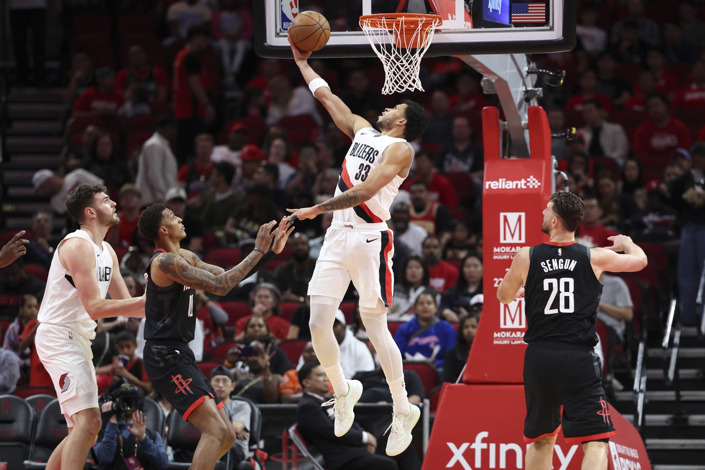 Les Blazers s’inclinent contre les Rockets malgré 16 points de Toumani Camara