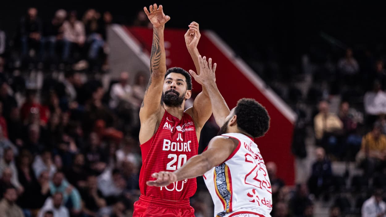 Jeremy Morgan (Bourg-en-Bresse) au tir face à Nancy Jeremy Morgan (Bourg-en-Bresse) au tir face à Nancy