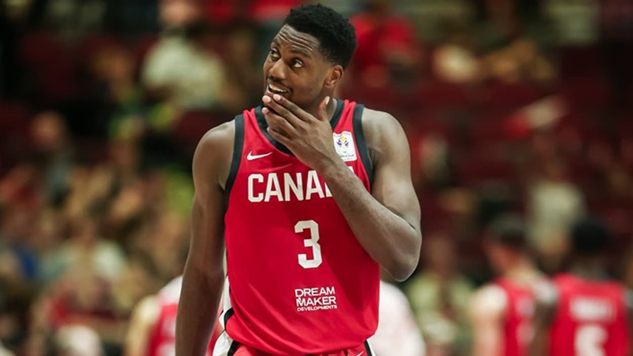 Melvin Ejim (Canada) lors de la coupe du monde des Amériques 2019 Melvin Ejim (Canada) lors de la coupe du monde des Amériques 2019